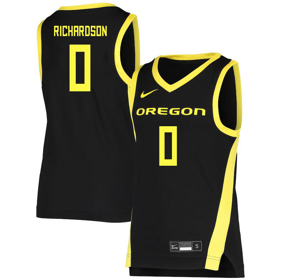 Men #0 Will Richardson Oregon Ducks College Basketball Jerseys Sale-Black